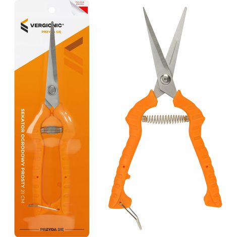 Tijeras de podar rectas de acero VERGIONIC de 21 cm para ramas y arbustos.