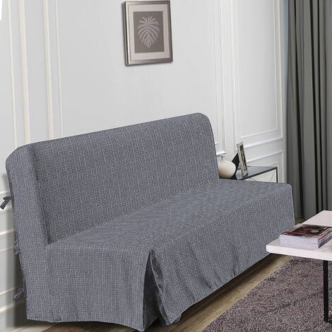 Housse de canapé clic-clac 200x140 cm – 100% polyester – Fixation par nouettes – Lavable en machine
