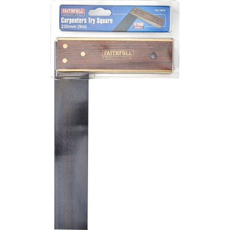 Faithfull FAITRY9 Carpenters Brass Try Square 225mm 9.1/2in
