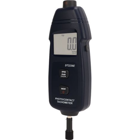 Digitaler Handdrehzahlmesser mit weißer Hintergrundbeleuchtung, automatischer Datenspeicherung und berührungsloser Drehzahlmesser (1/5)