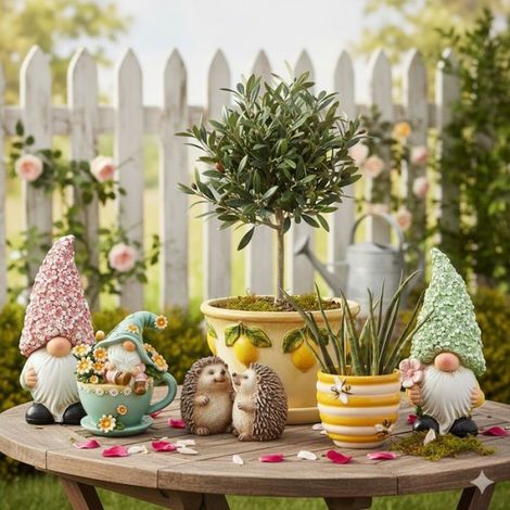 Lot de 2 décorations nains de jardin dans une tasse 11 cm (1/3)