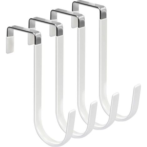 Set di 4 ganci sopra la porta con rivestimento in gomma per evitare graffi in soggiorno, bagno, camera da letto e cucina (1/4)