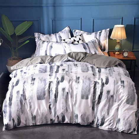 Housse de couette grise multicolore - 210 x 210 cm (1/5)