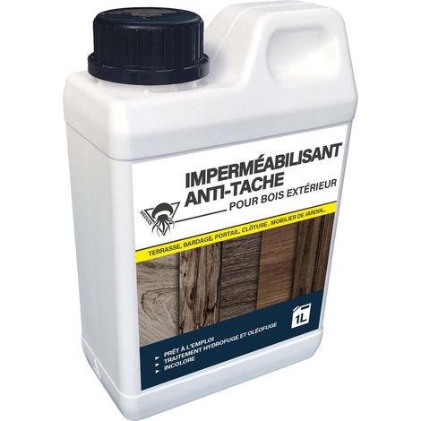 Méduze - Imperméabilisant et anti-tache pour bois extérieur 1L - Produit 2 en 1 - Prêt à l’emploi - Incolore - Respirant - Professionnel (1/5)