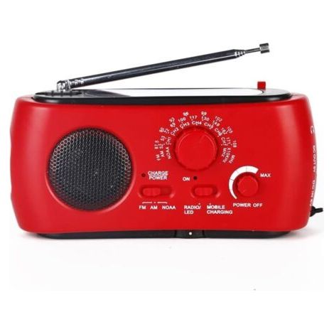 Radio Solaire, AM/FM/SW Radio Manivelle, Radio d'urgence, avec Batterie Rechargeable 800mAh, Lampe de Poche, Alarme SOS, Lampe de Poche LED et Générateur à Manivelle pour Camping, Les Urgences (1/3)