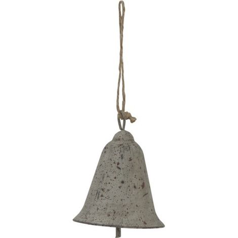 Rustic Hanging Bell Decoration - Metal - L6 x W6 x H7 cm - Brown