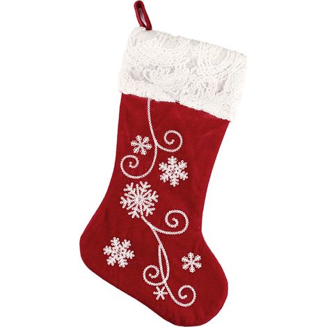 Chaussettes de Noël à flocons de neige - Décorations, à suspendre, chaussettes cadeaux (1/5)