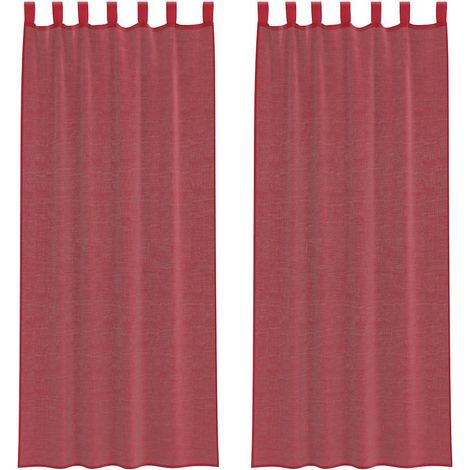 Maison Exclusive - Tende in Voile con Tasche per Aste 2 pz Rosso Vino