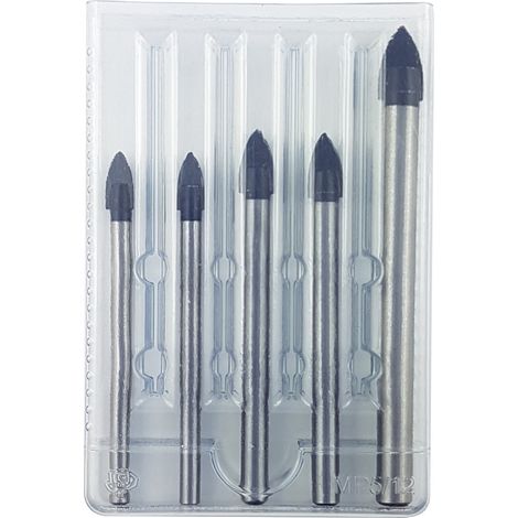 PROJAHN Crystal Glas- und Fliesenbohrer-Satz 5-tlg 2x 6mm, 2x 8mm, 1x 10mm (1/2)