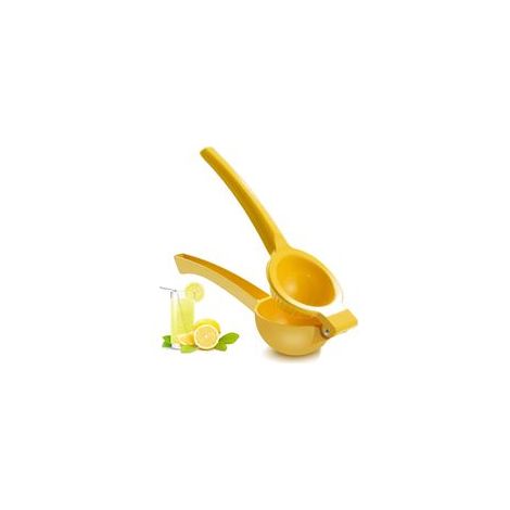 Presse-agrumes manuel, presse-agrumes et presse-citron, presse-fruits, presse-citron vert, matériau métallique, presse-agrumes manuel professionnel, outil de cuisine (jaune). (1/5)