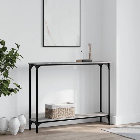 Mesa consola madera de ingeniería gris Sonoma 100x22,5x75 cm vidaXL