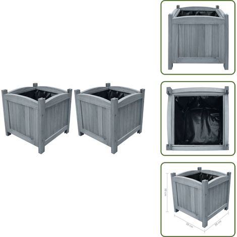 Garten-Hochbeete 2 Stk. 30x30x30 cm Massivholz Tanne - Holz Hochbeet - Tannenschnitt Hochbeet - Garten Hochbeet - Balkon Hochbeet - Terrassen Hochbeet (1/5)