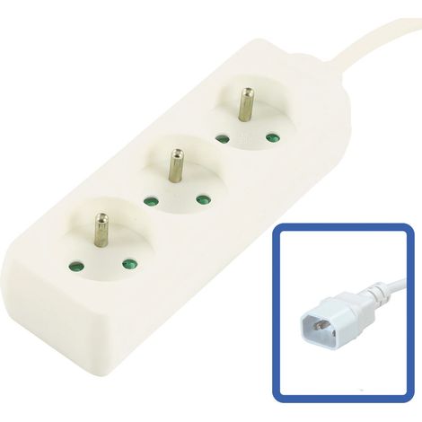 Microconnect MC-PS030150FRUPSW base múltiple 1,5 m 3 salidas AC Blanco