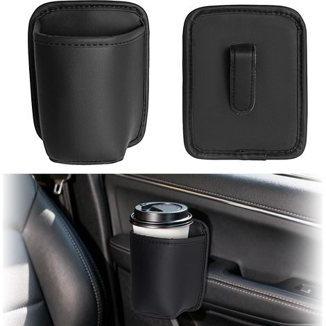 Lot de 2 porte-gobelets de voiture à clipser avec protection en cuir synthétique (1/5)