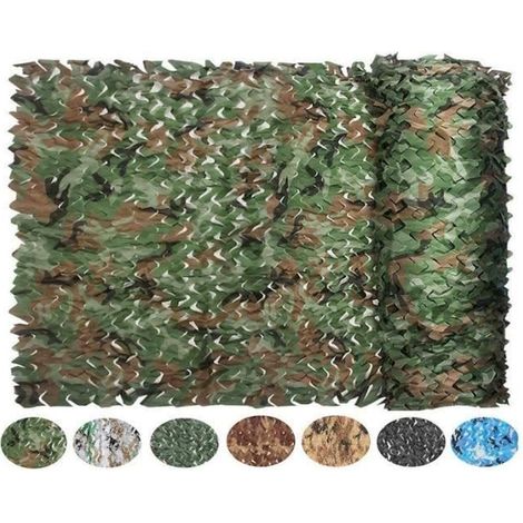 XiaoLD-Filet de Camouflage 2x5M Militaire Woodlands Feuille Chasse Camping Activités en Plein Air Désert Net-Woodland Camo (1/4)