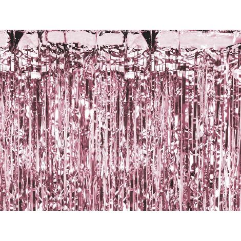 Cortina de fiesta color oro rosa de 100x200 cm.