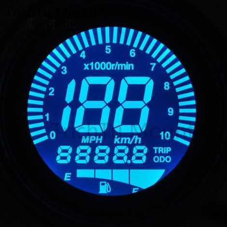 Tableau de bord LCD universel rétro pour moto, petit tableau de bord LCD, compte-tours, compteur kilométrique LED, jauge à carburant