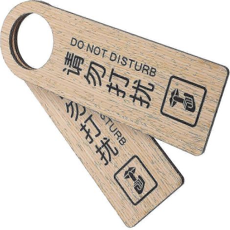 Panneau de porte double face en bois pour hôtel, compatible avec l'inscription « Ne pas déranger » (lot de 2). (1/4)