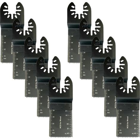 10 Pcs Multifonction Saw Blades Accessoires, 34mm Outil Multifonction Lames, Outils Oscillants Multifonctions Universelle, de Scie Universelle pour Fein Multimaster, Makita, Dewalt Et Plus Encore (1/5)