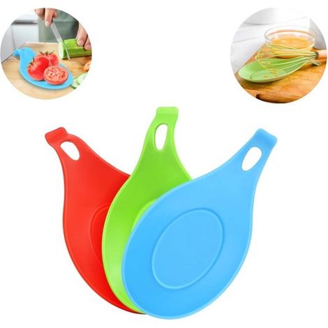 Set da 3 pezzi - Porta-cucchiaio in silicone per piano cottura - Porta-cucchiaio in silicone per bancone - Porta-cucchiaio da caffè - Accessori da cucina - Resistente al calore - 209,5 cm - Adatto per