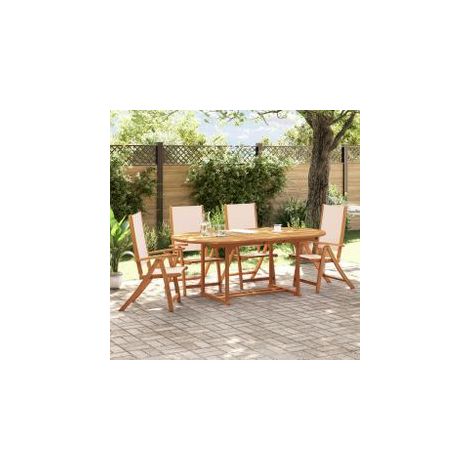 Ensemble à manger de jardin 5pcs bois d'acacia solide textilène (1/5)