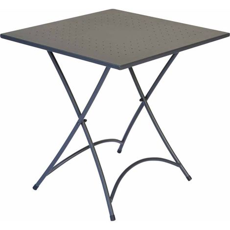 tavolo da esterno pieghevole solaria "orta" in ferro antracite 70x70x74 cm (1/5)