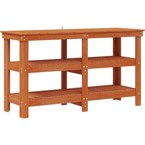Work Bench Wax Brown 143 x 50 x 80 cm Solid Pine Wood vidaXL