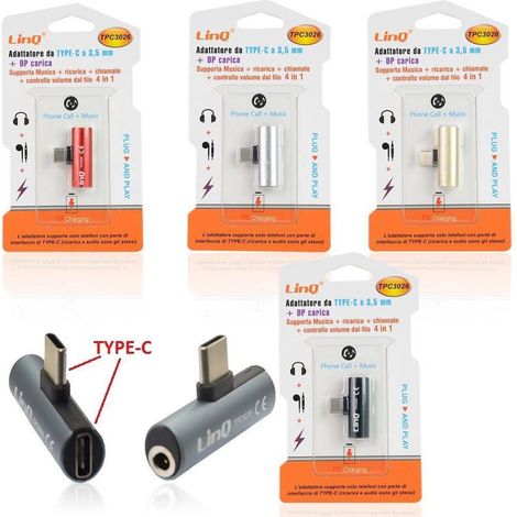 TRADE SHOP - Adattatore Convertitore Da Plug Type-c Maschio A Jack 3,5mm + Pd Carica Tpc3026 - (1/3)