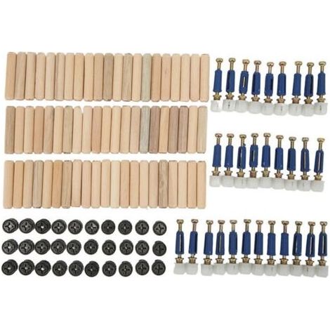 Kit de connexion 3 en 1 pour roue excentrique, écrou et vis renforcés, fixations pour panneaux de meubles et tableaux, roue excentrique de 12 mm (1/5)