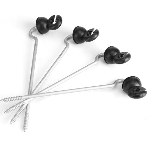 50 Stück Black Field Guardian Holzpfostenschrauben für Zaunringe, Isolatoren (1/5)