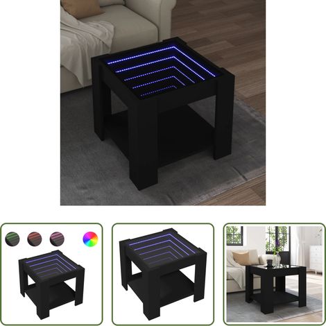 Holzwerkstoff Couchtisch - LED-Couchtisch Schwarz 53x53x45 cm Holzwerkstoff (1/5)