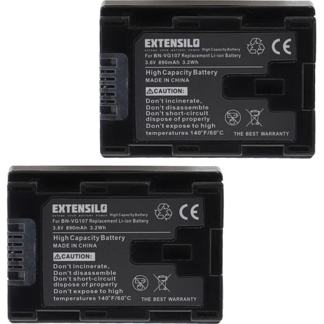 EXTENSILO 2x Akku kompatibel mit JVC GZ-MS250BUS, GZ-MS250U, GZ-MS250BU, GZ-MS250BUC Kamera (890 mAh, 3,6 V, Li-Ion) (1/4)