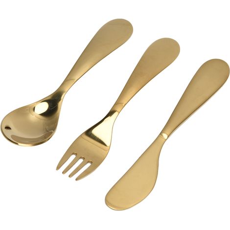 Ensemble de couverts de cuisine en acier inoxydable doré pour enfants