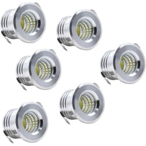 Set of 6 Mini Black LED Recessed Ceiling Spotlights Mini LED Spotlight for Cabinet Ceiling Light, 3W, Cool White (1/4)