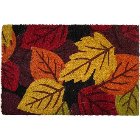 PAILLASSON NOIX DE COCO 40X60 CM PVC FEUILLES (1/2)