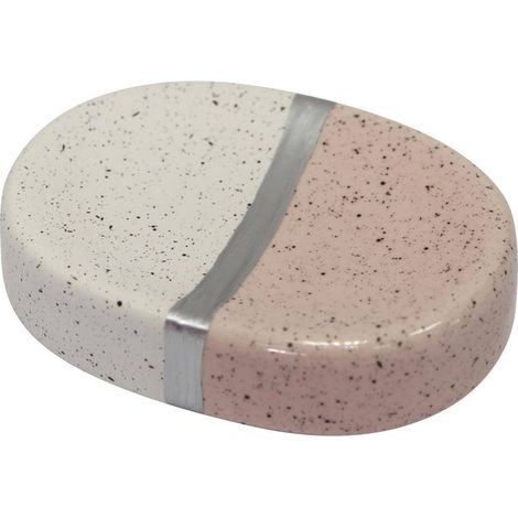 Seifenschale aus Keramik, grau, 11 x 8 cm