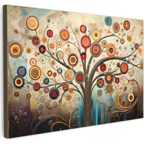 TABLEAU SUR TOILE Arbre - Arbre de vie - Couleur Toile Decoration Murale Grand 140x90 cm
