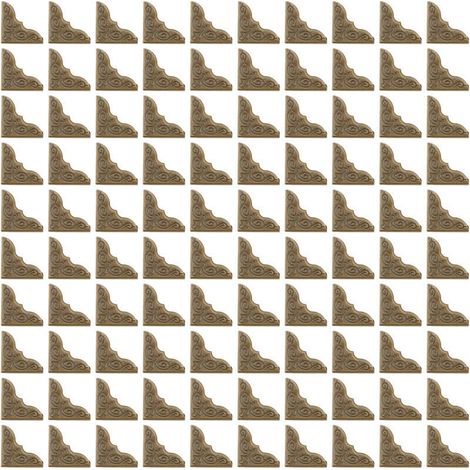 100 Protections de Coin Métal Antique - Haute Résistance, Application Large pour Livres et Meubles - Lot de 100 Pièces (1/5)
