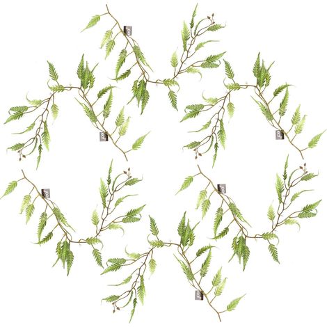 6 x 125cm Artificial Hanging Trailing Fern Plant - Premium Quality (1/5)
