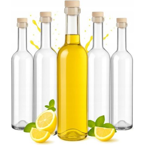 Bouteille - 500 ml - Pour Teintures Vin Jus Sirop Liqueur Alcool - Lot De 5 (1/5)