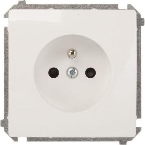 Enchufe individual Simon Basic con o sin 16A IP20 con obturador de carril, blanco BMGZ1z.01/11