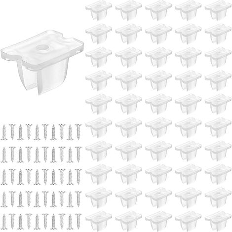 Lot de 50 supports de bande LED néon pour bandes LED étanches à l'eau de 5 mm à 6 mm - En silicone - Avec vis pour bandes lumineuses LED - Blanc (1/5)