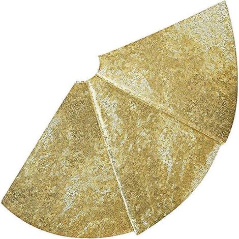 Jupe de sapin de Noël petit modèle, 91 cm (36 pouces), décorée de paillettes dorées pour décoration de Noël (1/5)