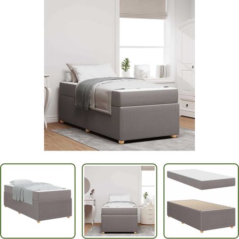 Matratze - Bettrahmen mit Matratze Taupe 90 x 200 cm Stoff (1/5)