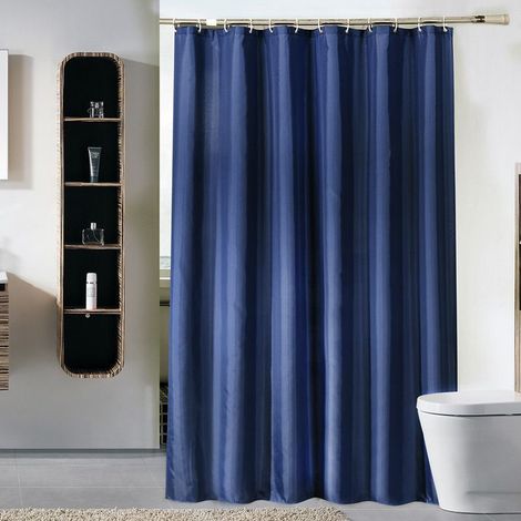 Ahlsen 1pc Rideau de Douche joli Anti-Moisissure étanche Rideau de Bain Imperméable, 180x180cm(bleu foncé) (1/5)
