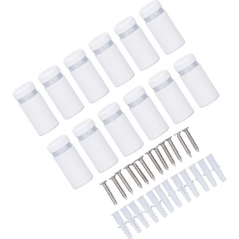 Lot de 12 vis d'entretoise murales en acier inoxydable pour la publicité, 12 x 25 mm (1/5)