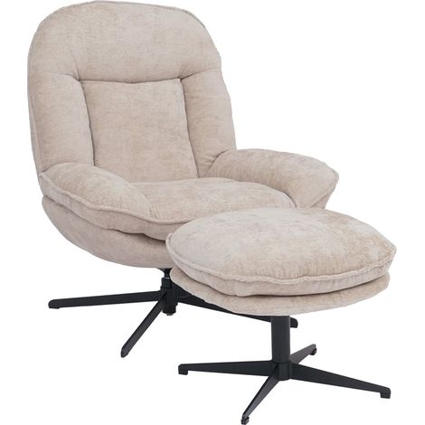 Fauteuil relax avec repose-pieds HWC-P32, fauteuil TV à suspension Nosag, pivotant Métal Tissu/textile Chenille (370 g/m