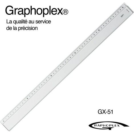 Graphoplex - Règle transparente 1 biseau + bosselage 50 cm