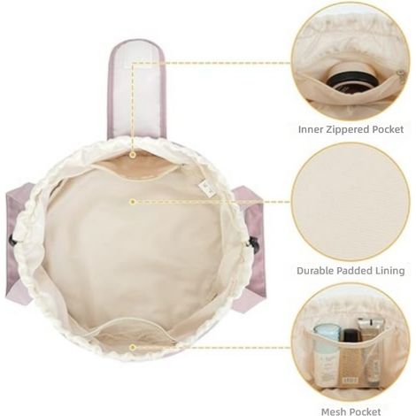 trousse portable grande capacité voyage apacité à cordon, idéale pour les voyages avec pochette pinc (1/5)