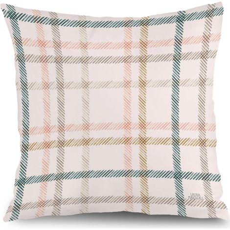 Housse de coussin motif carré décoratif, décoration canapé salon,45×45cm (1/5)